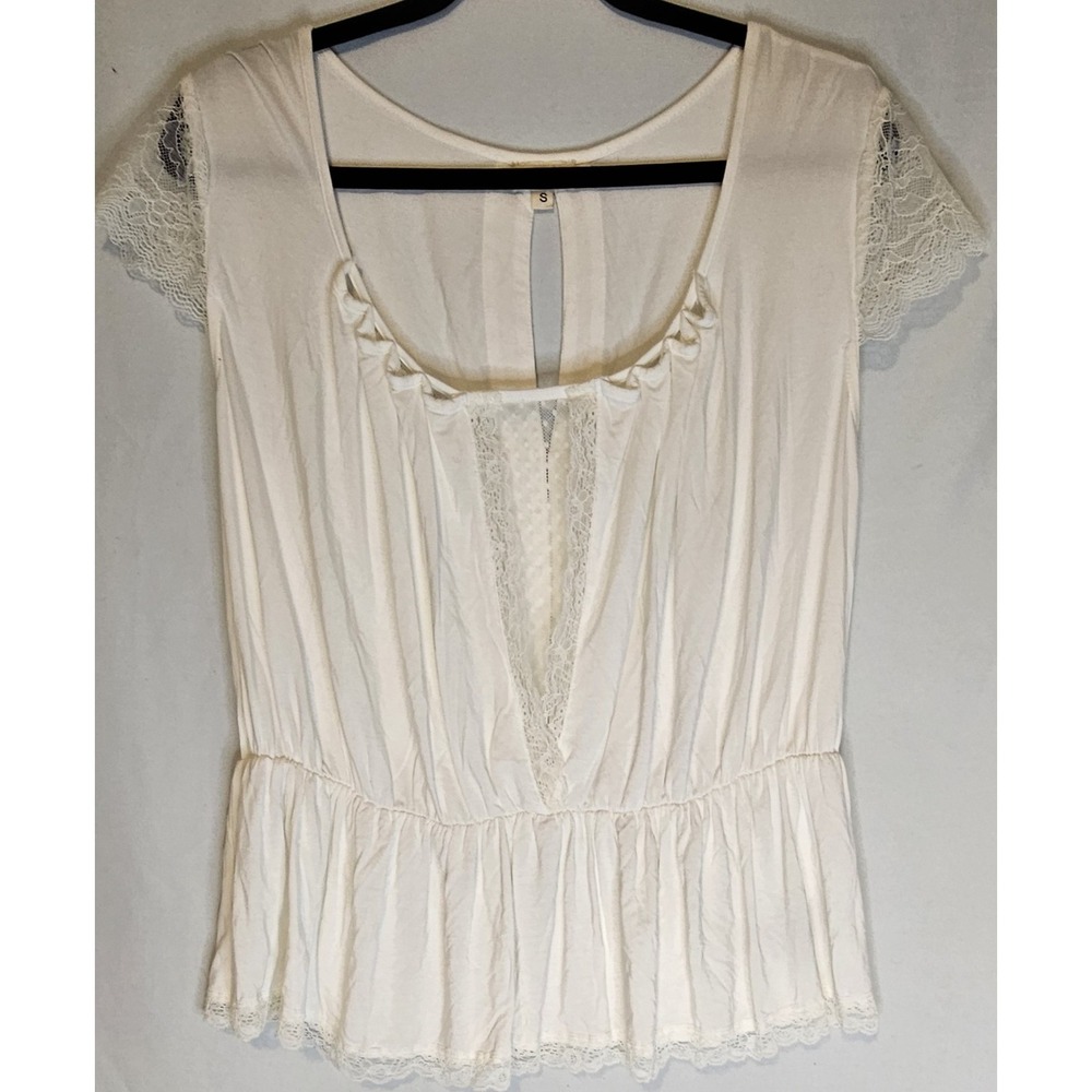 Women's Top Anthropology Pol Floral Lace Bohemian Romance Aesthetic Size Small